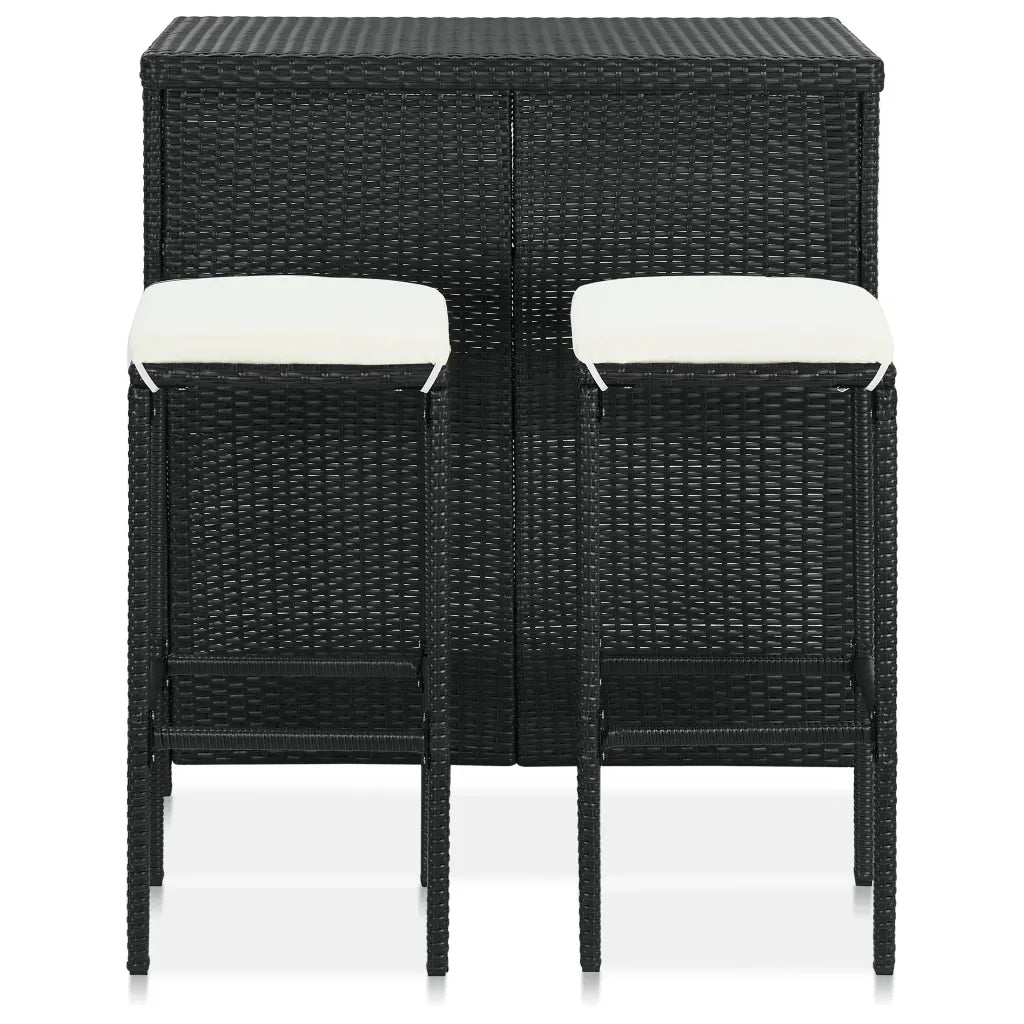 Set da Bar 3 pz in Polyrattan Nero CFW9162878