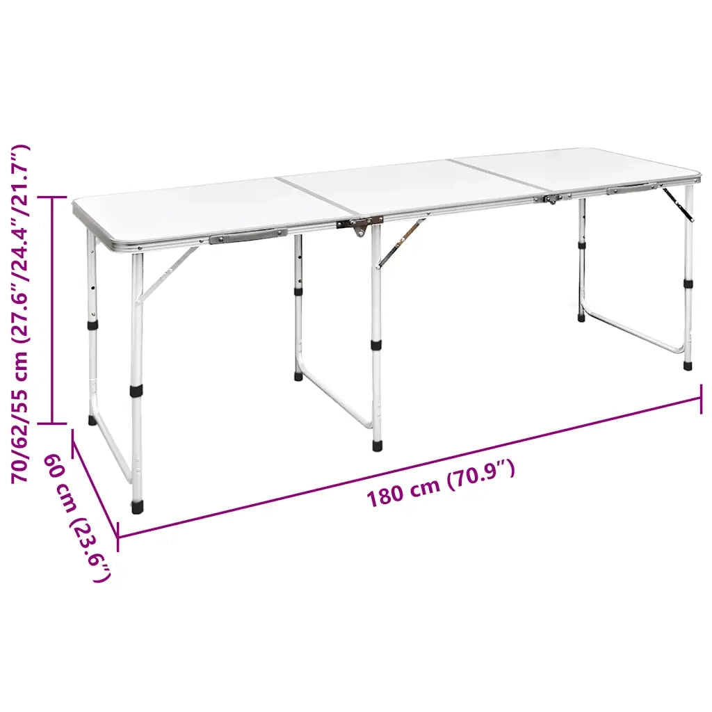 Set Tavolo da Campeggio Pieghevole 6 Sedie Regolabili 180x60 cm CFW2069129