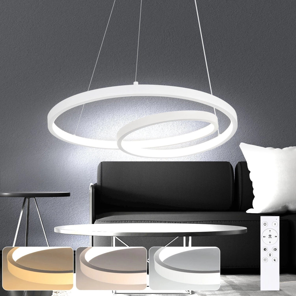 Lampada a sospensione ZMH 40 cm Design moderno Bianco Soggiorno Sala da pranzo Camera da letto