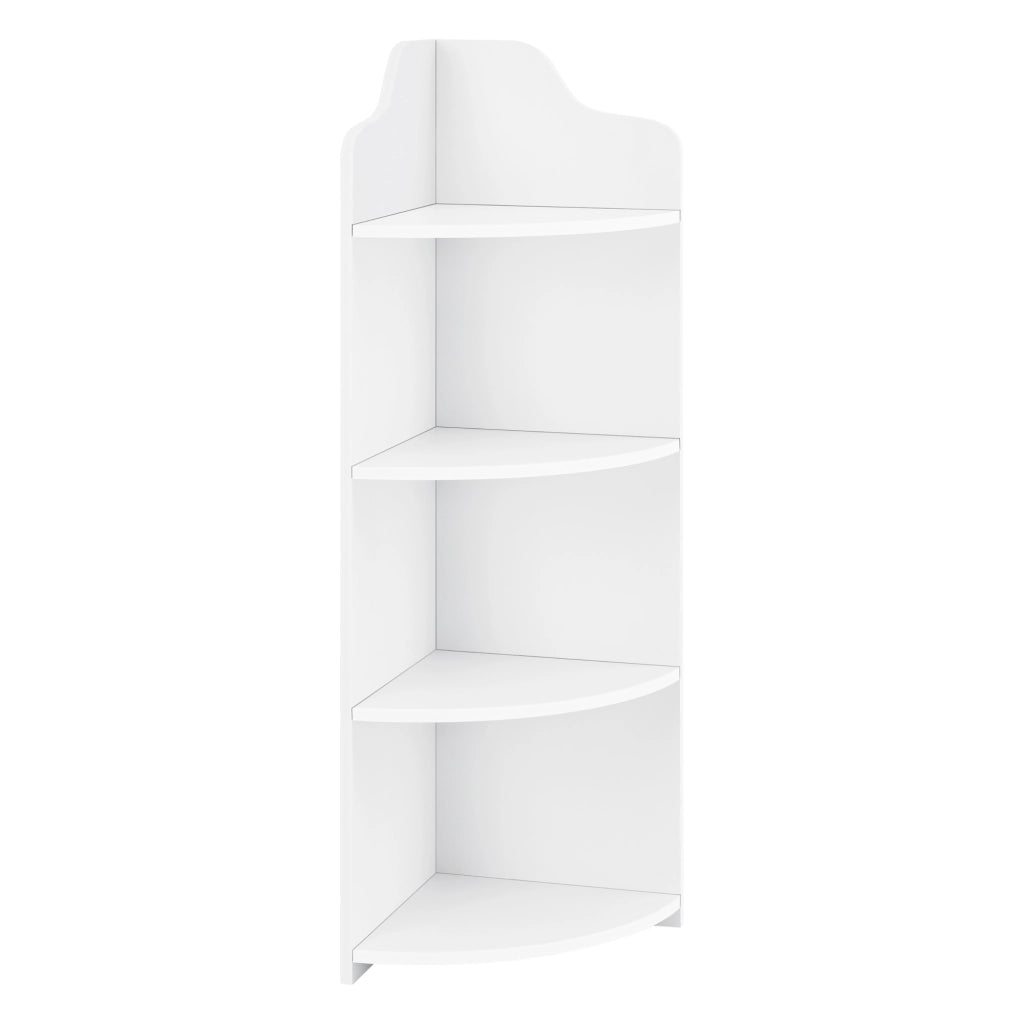 Scaffale Angolare Bjurholm a 4 Ripiani Aperti 90 x 28 x 28 cm - Bianco [en.casa]