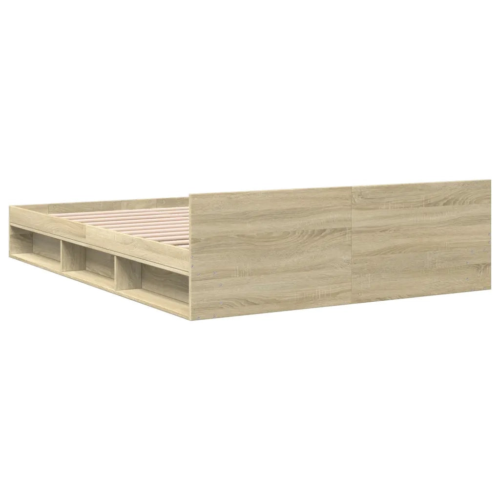 Giroletto Cassetti-Struttura Letto con contenitore Rovere Sonoma 140x190 cm Legno Multistrato 607779
