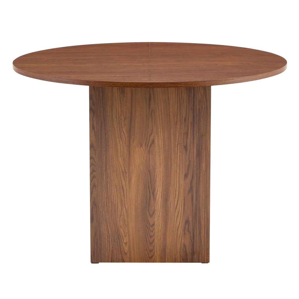 Tavolo da Pranzo Rotondo con Vano Contenitore ¨C MINIMAL ¨C Noce, 100cm, 4-6 Persone