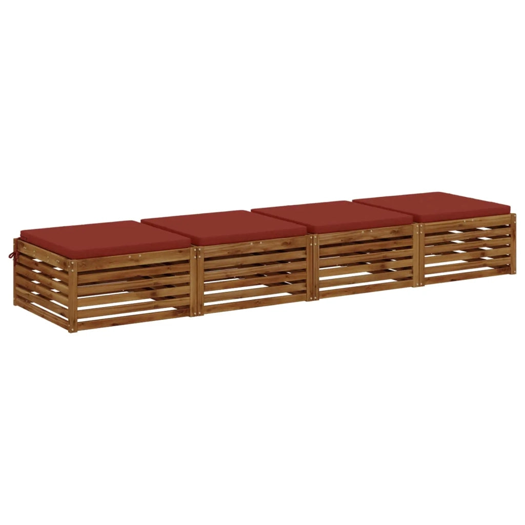 Cuscini per Sedia in 4 Pezzi SOEST 4 pz 100% Poliestere Rosso 944834