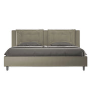 BS COM Letto matrimoniale king size con rete imbottito 200x200 similpelle cappuccino