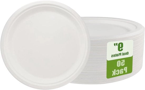 Tavole di zucchero biodegradabili - 50 pezzi - 23 cm