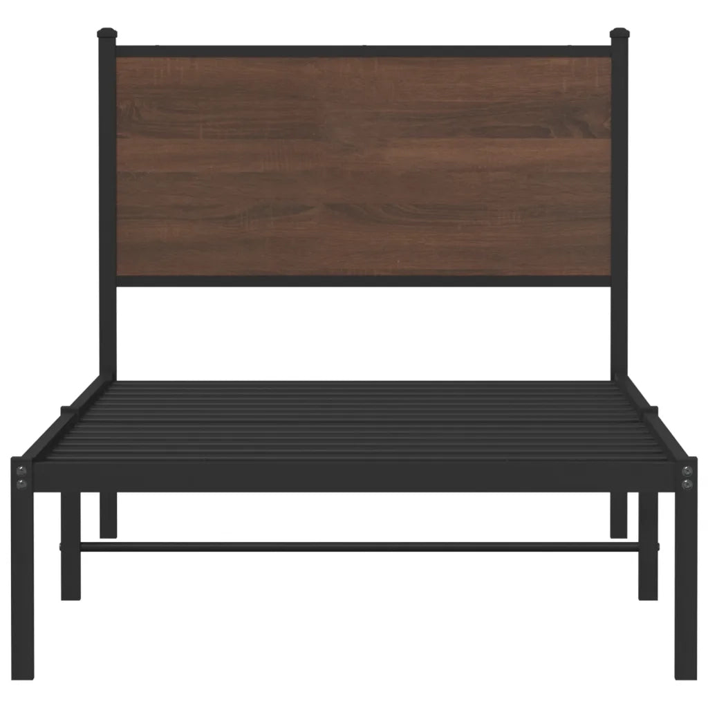 Giroletto senza Materasso-Struttura Letto in Metallo Rovere Marrone 75x190 cm 925507