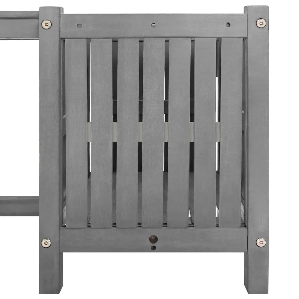 Panca da giardino mobili da esterno per patio terrazza con 2 fioriere 150 cm legno di acacia grigio 02_0011340
