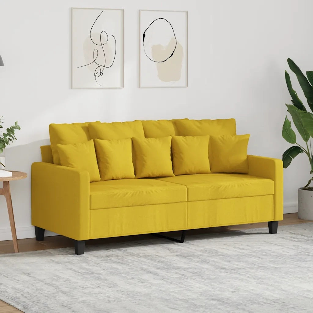 Divano | Divano da soggiorno | Sofa a 2 Posti Giallo Chiaro 140 cm in Tessuto