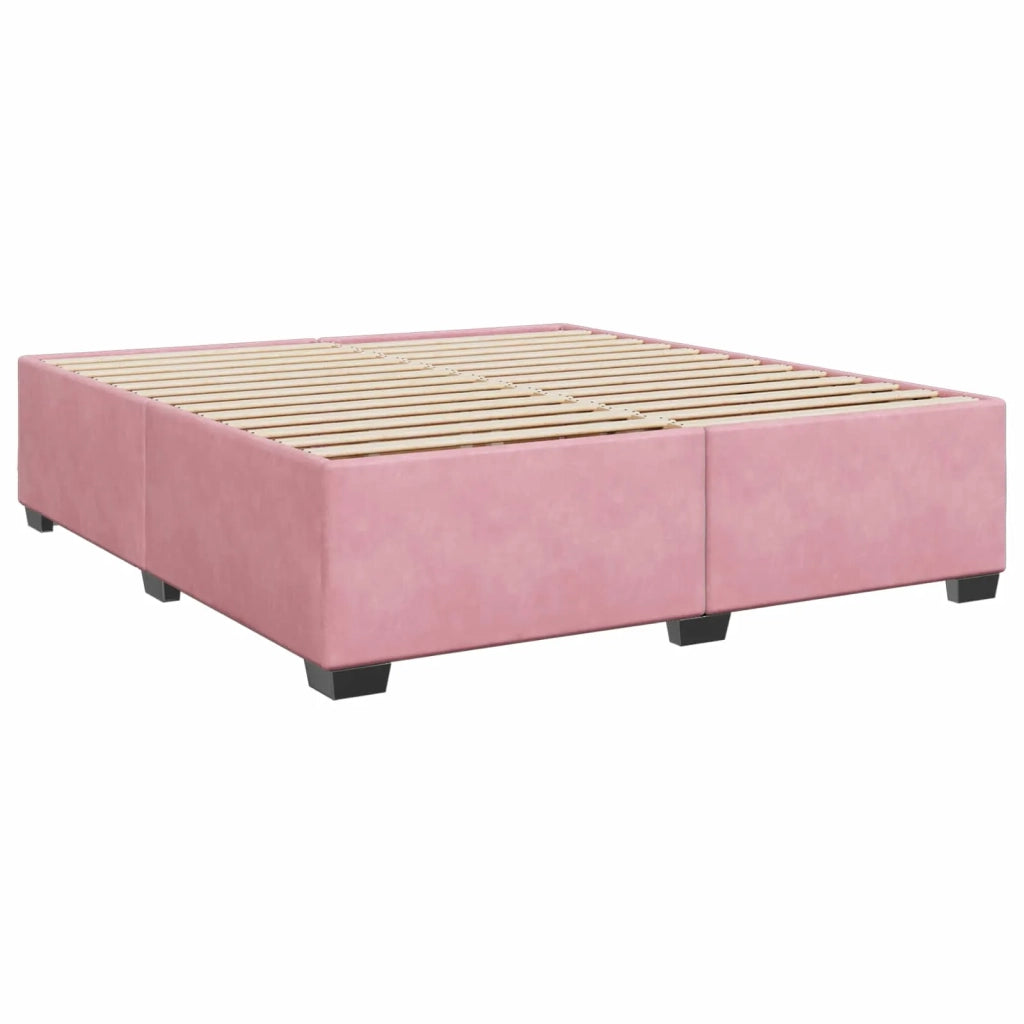 Letto con Box Spring, Materasso e LED Rosa 200 x 200 cm Velluto 3452251