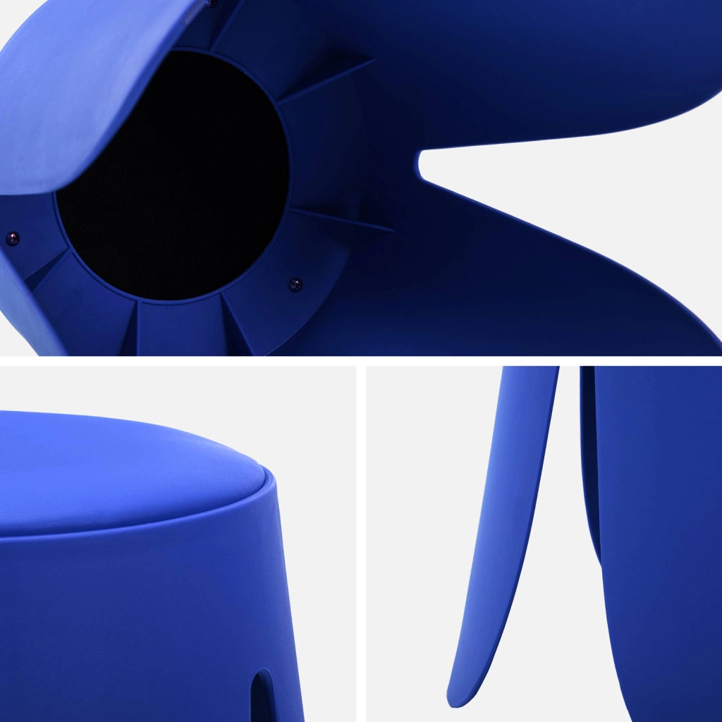 Set 2 sgabelli impilabili in similpelle, blu