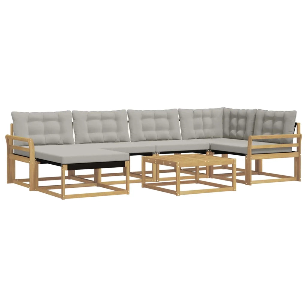 Set di divani da esterno 7 pcs Bianco e Grigio Chiaro 3388877