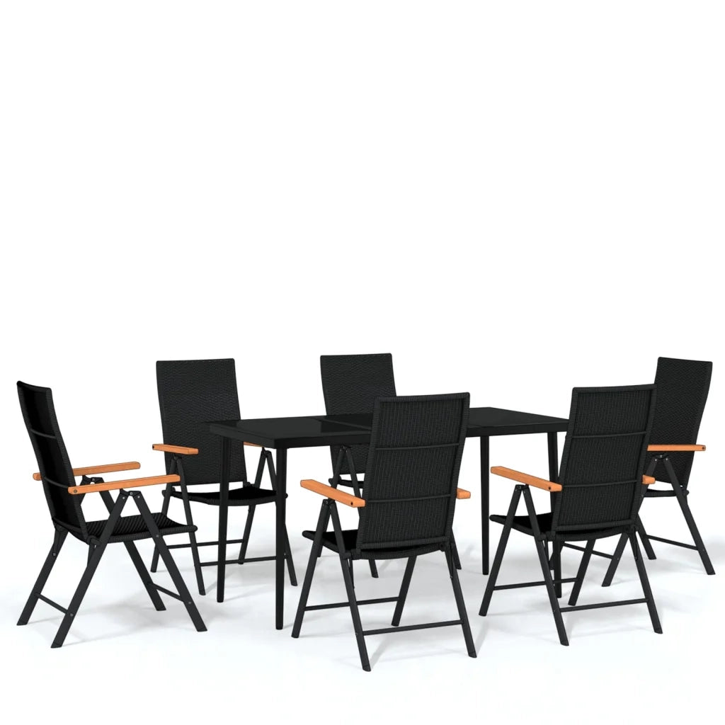 Set da Pranzo da Giardino 7 pz Nero 3099122