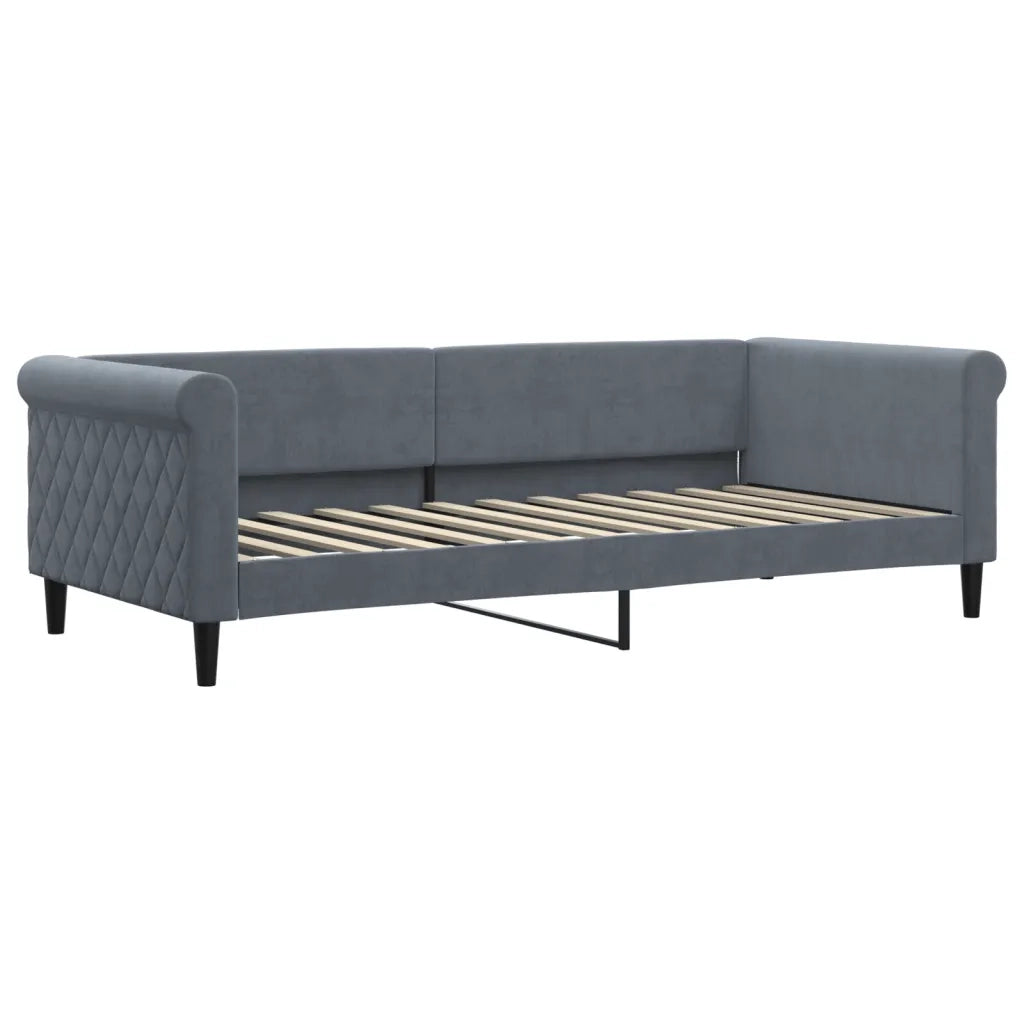 Divano letto | Sof¨¤ letto | Letto singolo Estraibile Grigio Scuro 90x200cm Velluto