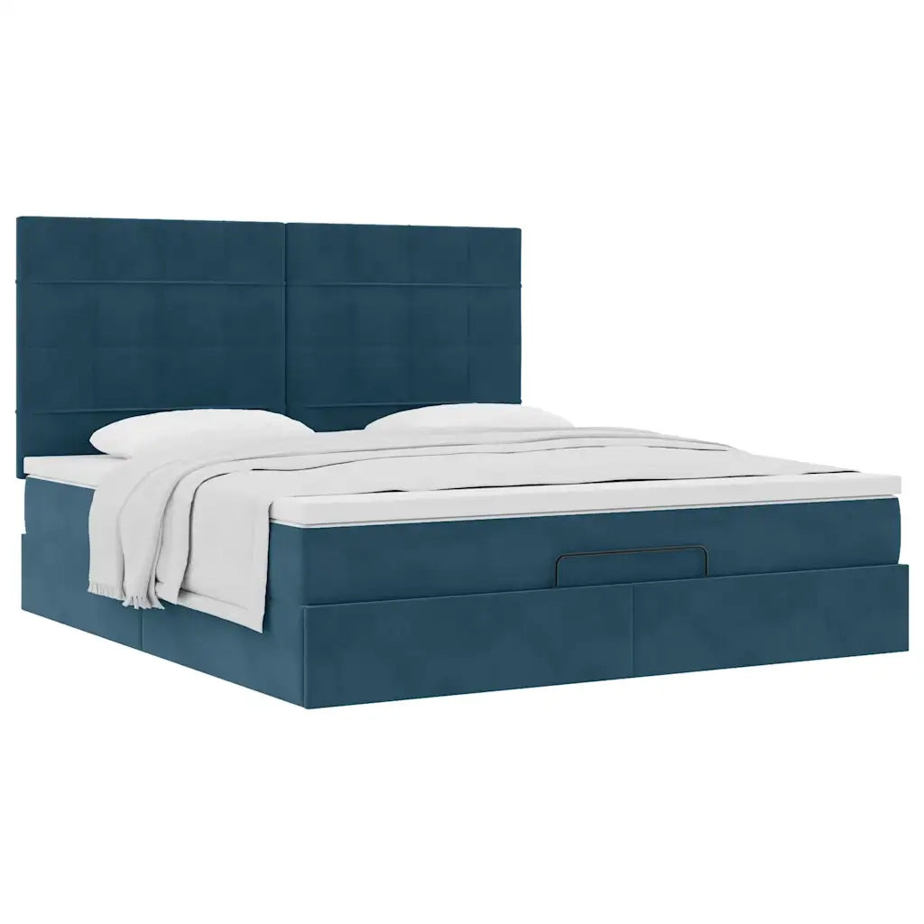 Struttura Letto Pouf con Materassi 200x200 cm Velluto 3313497