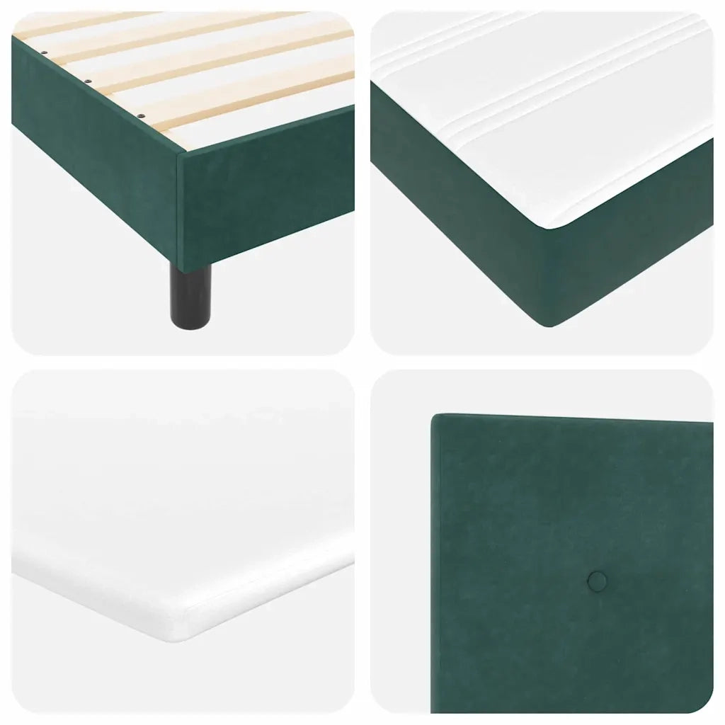 Letto a molle con materasso Verde Scuro 90 x 190 cm Velluto 3339143