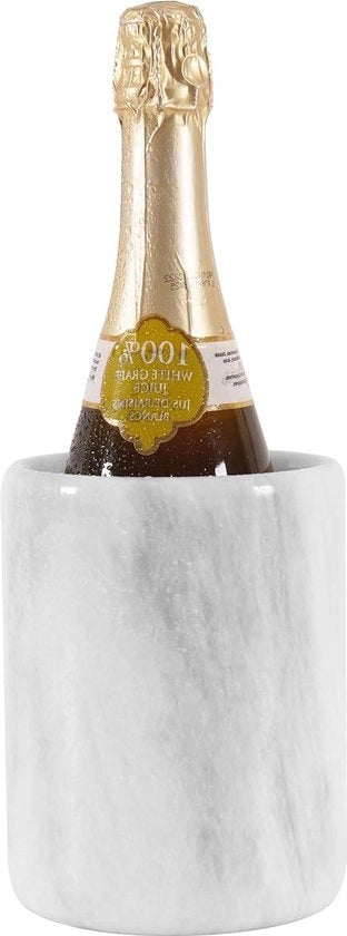 Wijnkoeler Tavolo in Marmo Bianco 5.5"x6.5" Pollici - Wijnkoeler Artigianale per Champagne - Raffreddatore di Bevande Freeze Housse - Utilizza come Carta da Lettere & Decorazione Bar Centrale