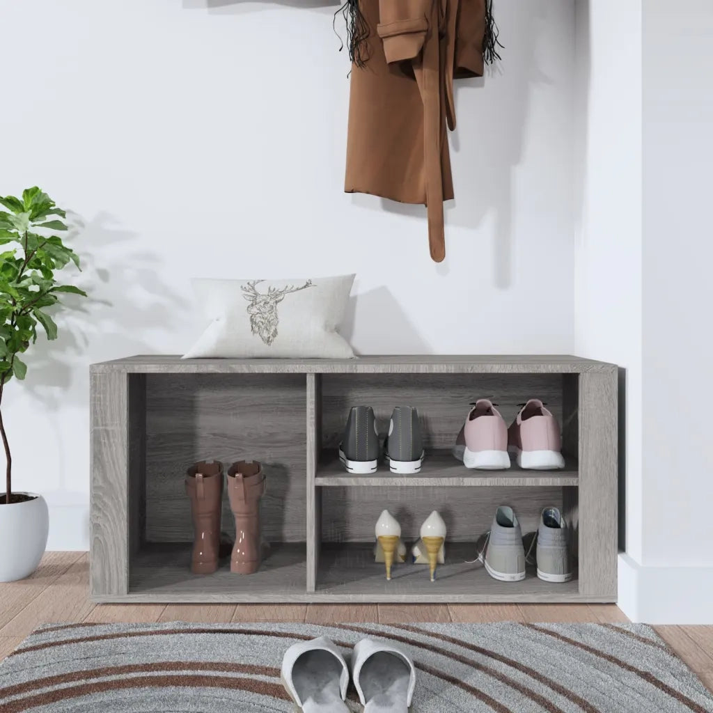 Scarpiera-Scaffale per scarpe Grigio Sonoma 100x35x45 cm in Legno Multistrato 791823