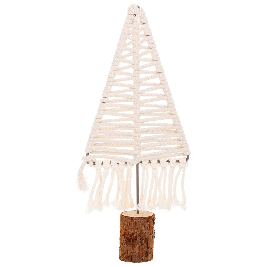 Albero decorativo in cotone intrecciato bianco 13x01x37,5h