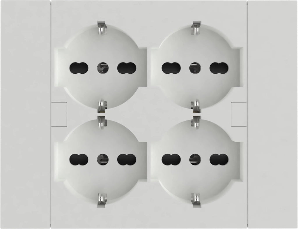 MULTRIPRESA DA PARETE SCHUKO 'QUADRA' Colore bianco - ELECTRALINE