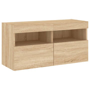 Mobile TV multimediale scaffale TV credenza mobile TV sala da pranzo soggiorno camera da letto a parete con luci LED rovere Sonoma 80 x 30 x 40 cm marrone 02_0028024