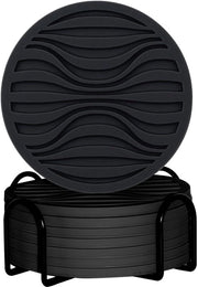 8 pezzi di supporti per tazze in silicone con design rigido (0,2 pollici) - con rete metallica - supporti per tazze isolate - antiscivolo e antiaderente - silenziosi - idraulici - lavastoviglie - 10 * 10 * 0,5 cm