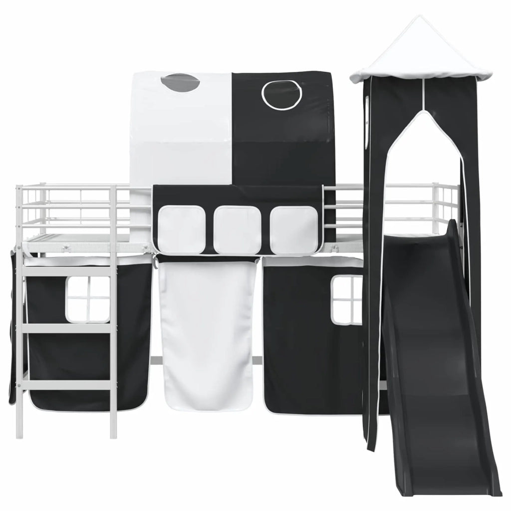 Struttura del letto loft per bambini Bianco e Nero 100 x 200 cm 42020897