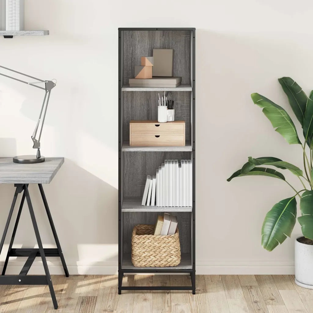 Libreria Grigio Sonoma 40x35x139 cm in Legno Multistrato 849127