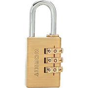 LUCCHETTO A COMBINAZIONE CE WORKIT - OTTONE ARCO CROMATO MM 20- 6 pezzi