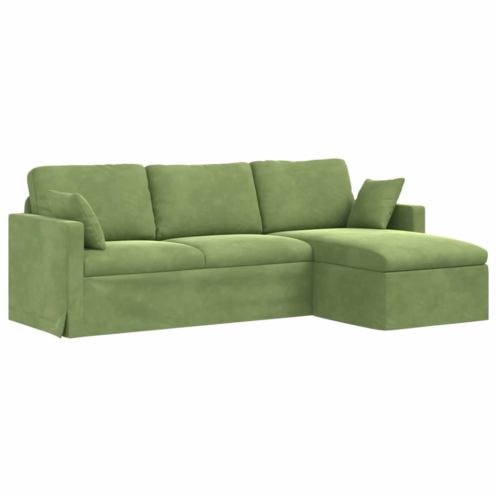 Divano Verde chiaro 228 x 134 x 80 cm Velluto 42024470