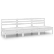 Set Divani da Giardino 3 pz | Set Salotto da Giardino Bianco in Legno Massello di Pino