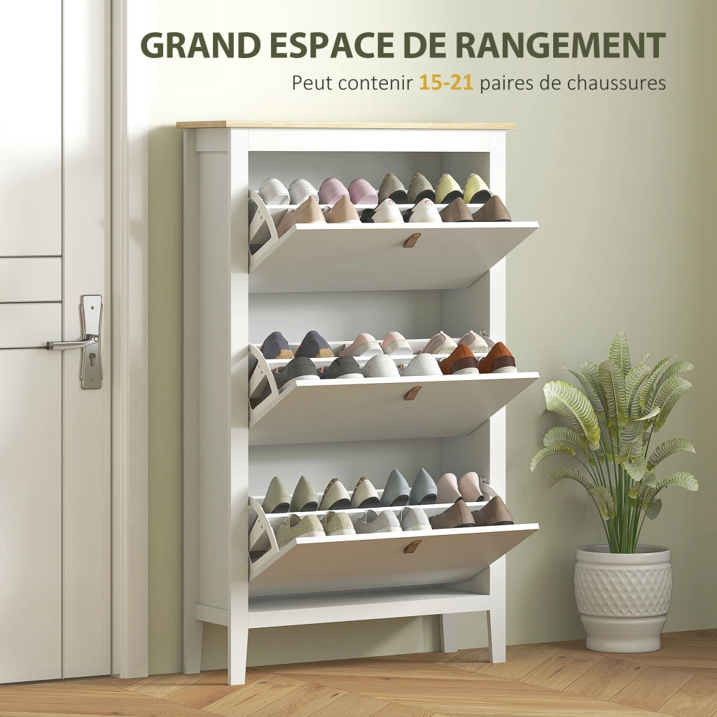 Armadio per scarpe con 3 cassetti ¨C Minimal ¨C bianco