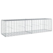 Gabbione recinto a gabbia muro di contenimento con coperchio 200 x 50 x 50 cm ferro zincato argento 02_0040146