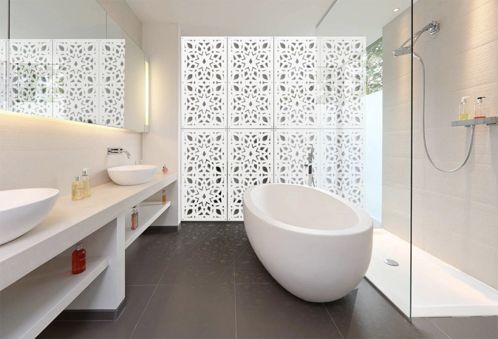 BOLERO - Pannello in PVC traforato - Parasole Misura: 50x150 cm, Colore: bianco