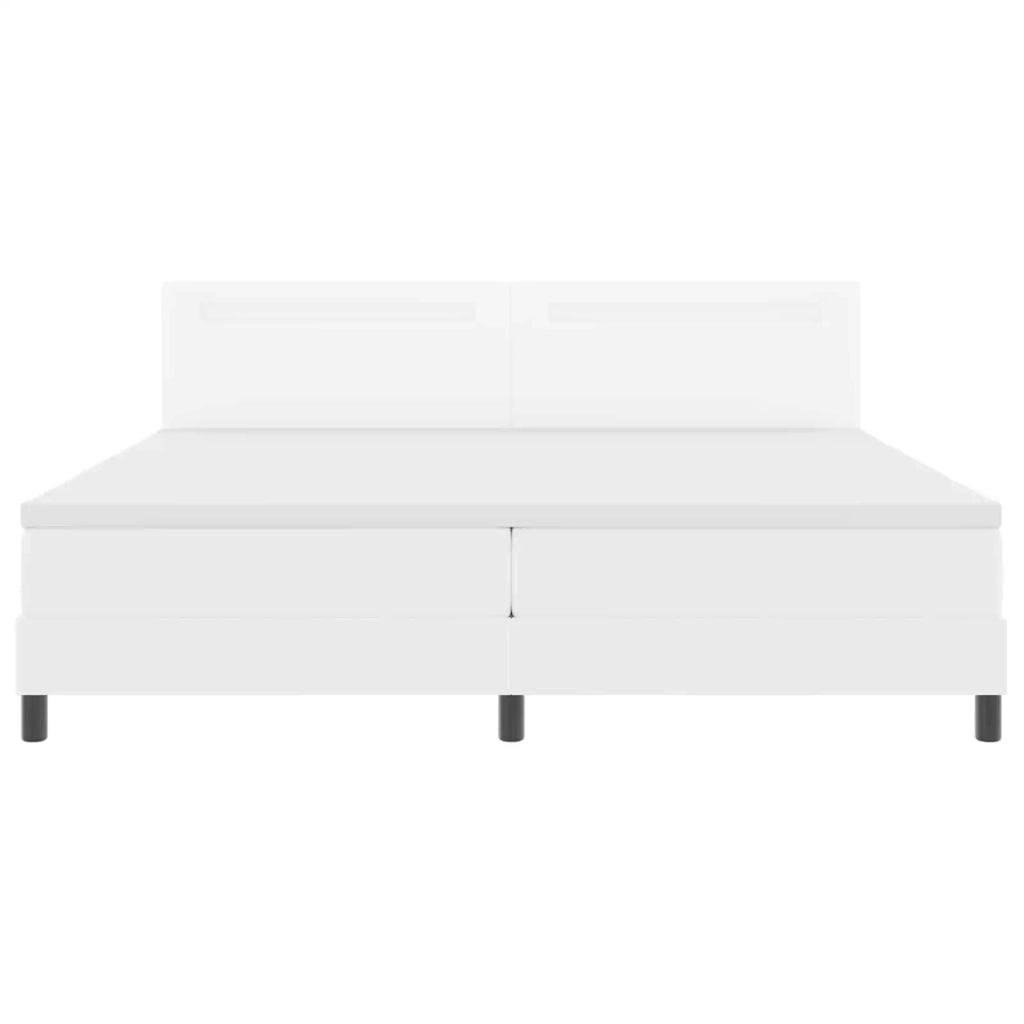 Letto a molle con materasso Bianco 200 x 200 cm Pelle sintetica 3339065