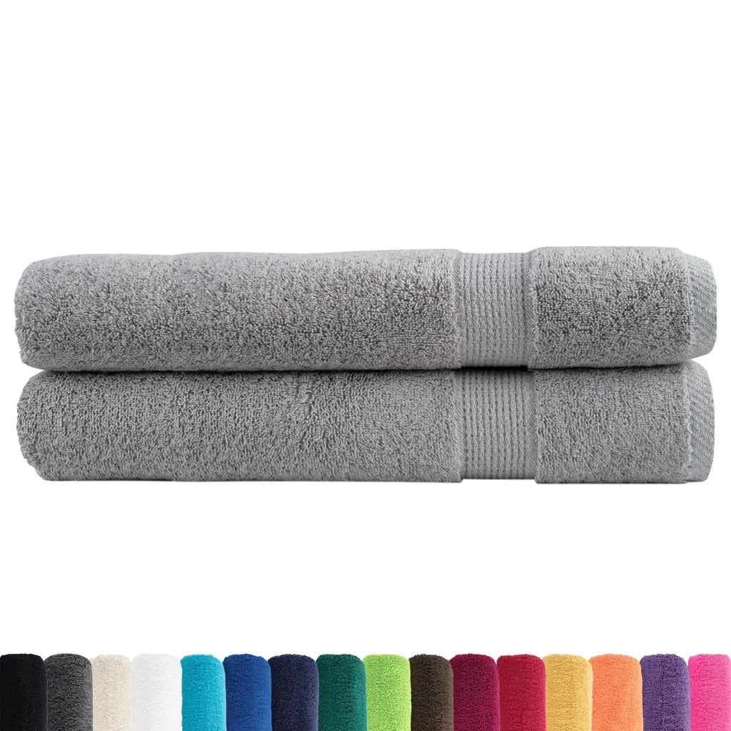 Asciugamani Premium SOLUND 2 pz Grigio 100x200 cm 600 g/m² 137317