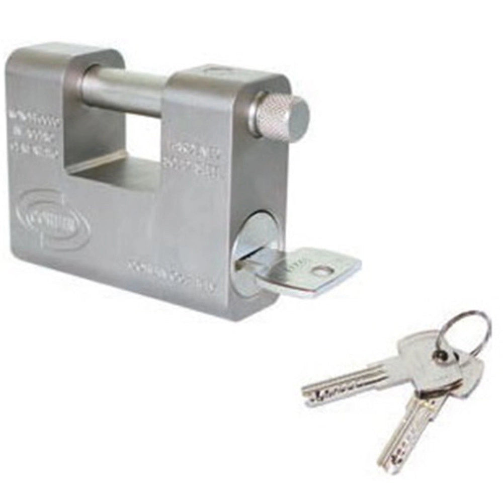 Trade Shop - Lucchetto Grizzly In Acciaio Cementato Antitrapano Con Chiave Dom Corbin -    -69 Mm   -
