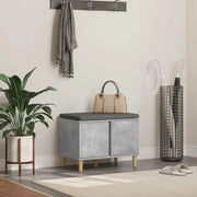 Panca per ingresso con cuscino-Sgabello-Panca da Corridoio Grigio cemento 60 x 38 x 46 cm 408296