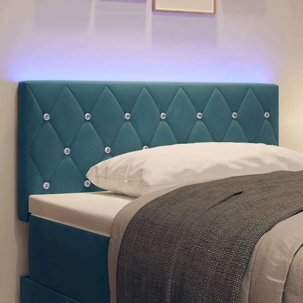 Testiera | Testata LED con strisce LED Blu Scuro 90 cm Velluto