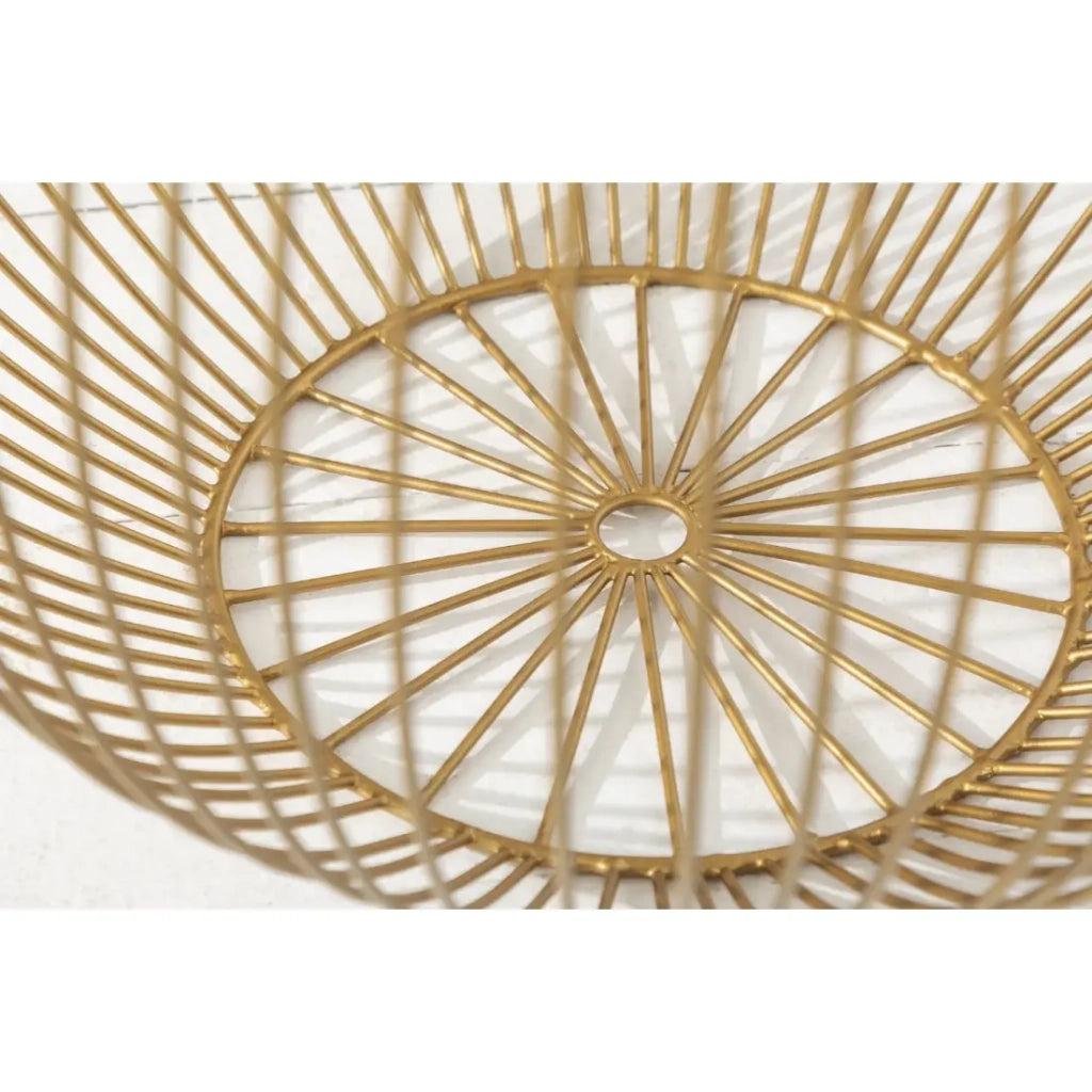 Tavolino basso ELYSKA rotondo 41 cm in metallo dorato con piano da 32cm removibile stile chic