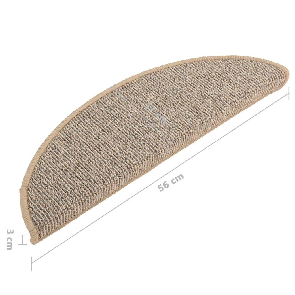 Tappetini per scale 15 pz | Gradini per Scale 56x17x3 cm Marrone Semicircolari