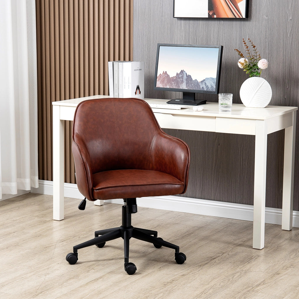 Sedia da Ufficio Girevole Regolabile in Altezza ¨C Xylo ¨C Marrone 58,5x62x91 cm