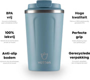 Tazza di caffè a doppia parete isolante, tazza da viaggio in acciaio inossidabile - 380 ml