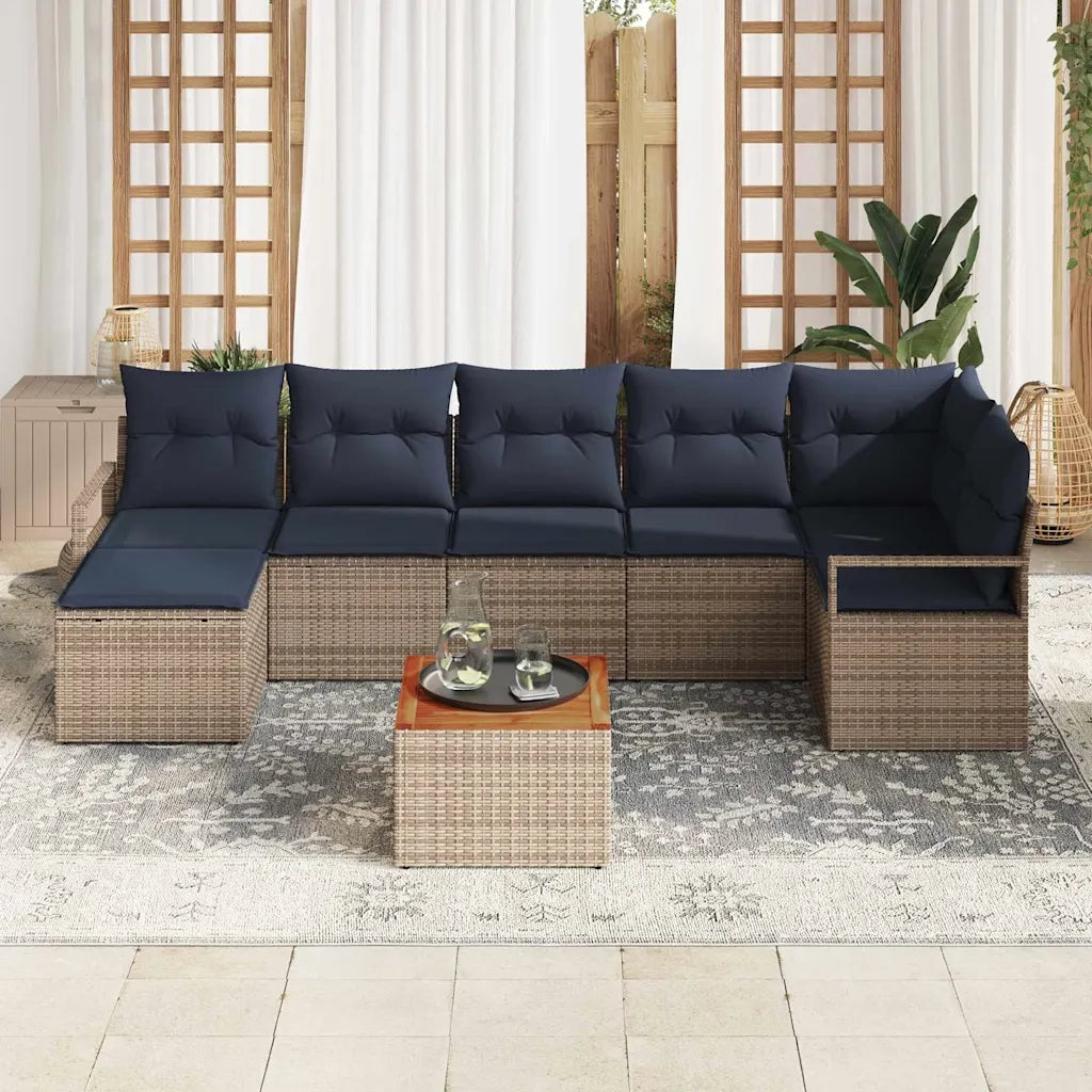 Set Divano da Giardino con cuscino 8 pcs Grigio polyrattan 3347738