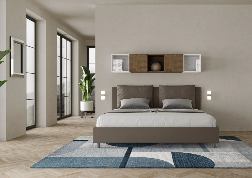 Letto Matrimoniale 160x190 cm con Rete Antea Cappuccino