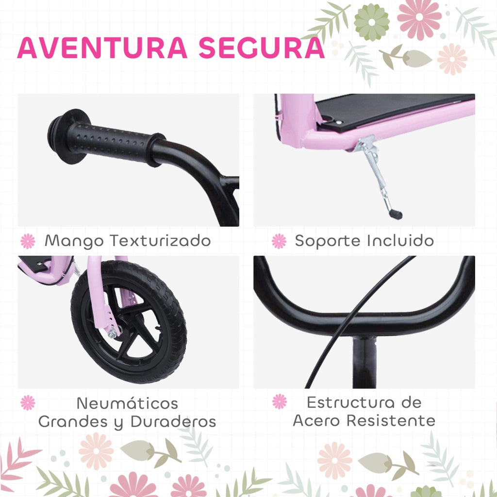 Patinete per Bambini 5-12 Anni ¨C Minimal ¨C Rosa 120x52x80-88 cm