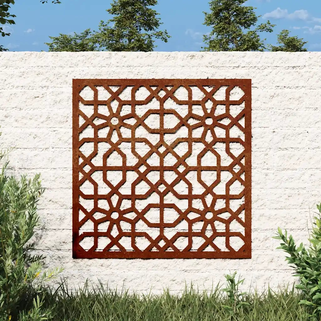Decorazione Muro da Giardino 55x55 cm Moresco Acciaio Corten CFW4210291