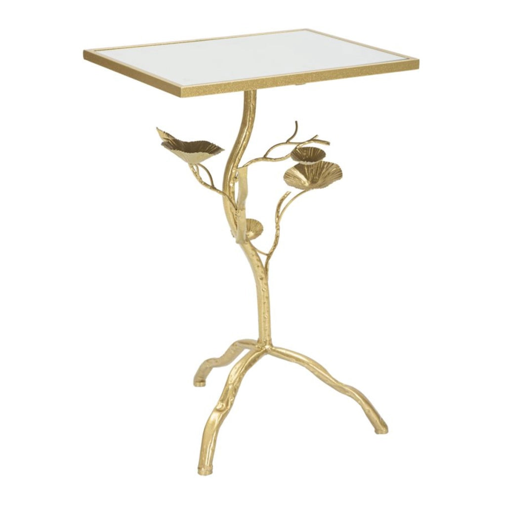 Tavolino Ramo, Oro, Metallo, 40x30x60 cm