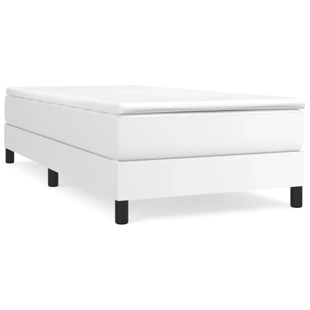 Giroletto a Molle con Materasso-Struttura Letto Bianco 100x200 cm in Similpelle 978025