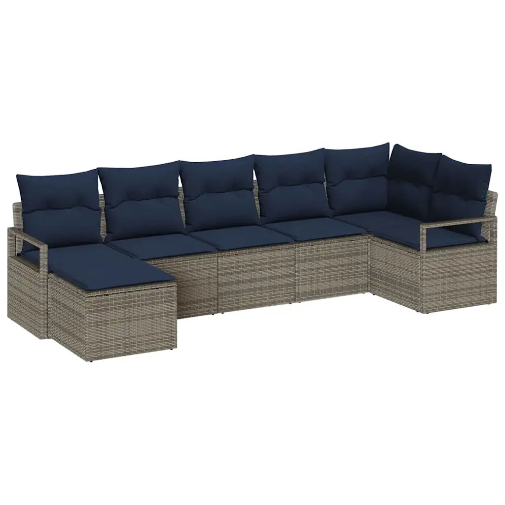 Set di divani 7 pcs Grigio polyrattan 3346475