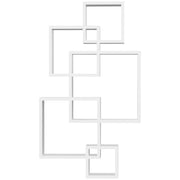Libreria Moderna Sospesa con 5 Cubi Intrecciati ¨C Zephmum ¨C Bianco Legno 49.5x10.2x86cm